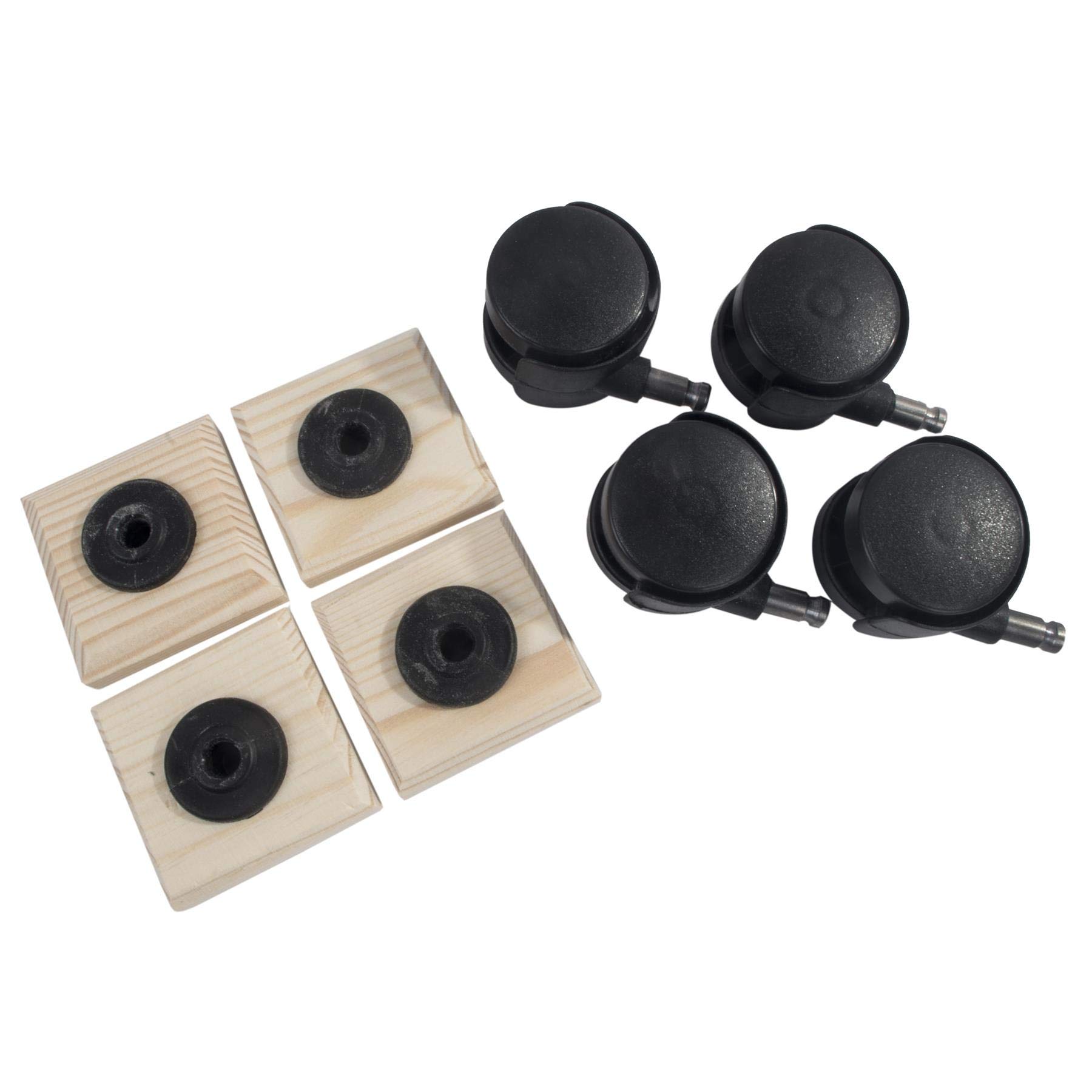 Woodeedoo Natural Swivel Moving Casters Wheels | Wood Plate Glued Castors | For Wood Storage Box Lightweight Furniture Small Equipment Trolley Coffee Table | Without Break | 50 Kg Load