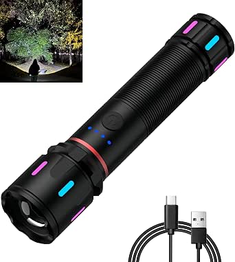 20000 Lumens Rechargeable Flashlight – Super Bright, USB-C, Magnetic, Zoomable, 3-Pack For Outdoors
