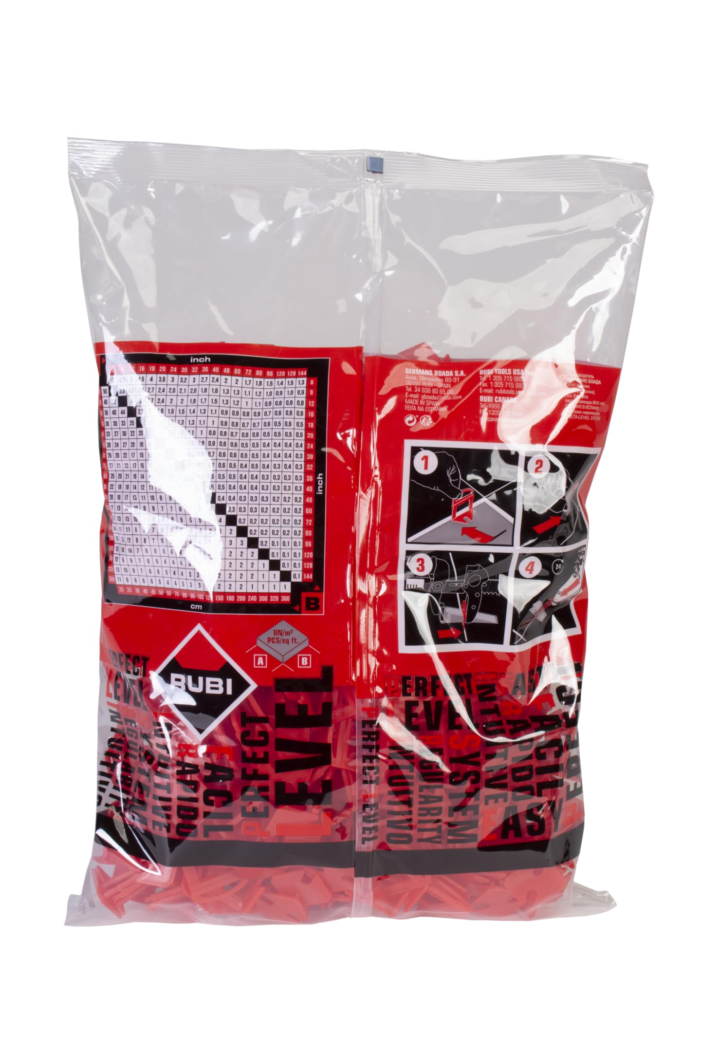 RUBI 2868 | Bridas de Nivelación para Cerámica | Brida de 3 mm para Baldosas Cerámicas de entre 6 y 15 mm | Para Formatos de 30x30 cm y Superiores | 400 unidades | BRIDA DELTA LEVEL SYSTEM