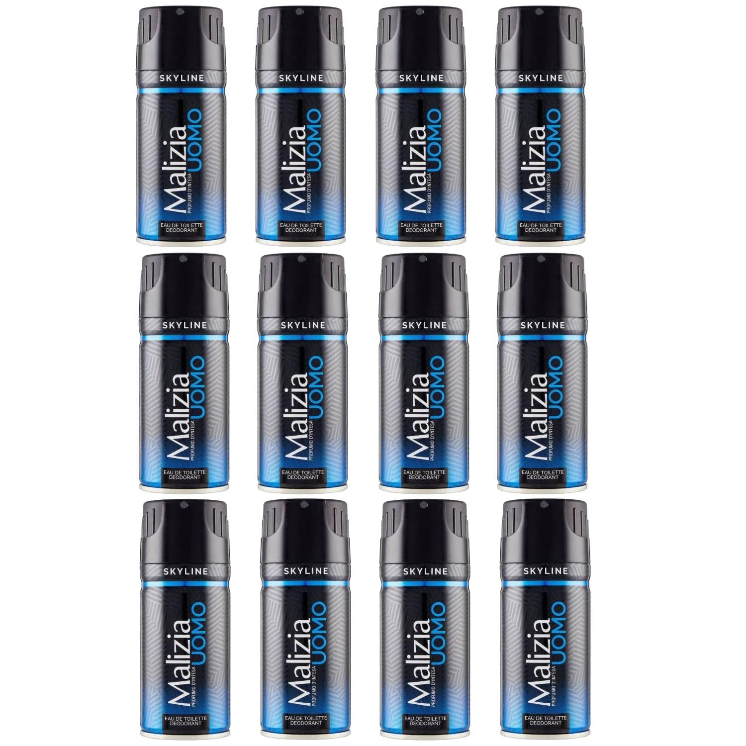 Malizia Uomo Parfum d'Intesa Deodorant Spray 150 ml – Eau de Toilette für Herren, intensiver und langanhaltender Duft, Frische für den ganzen Tag (Skyline 12 Einheiten)
