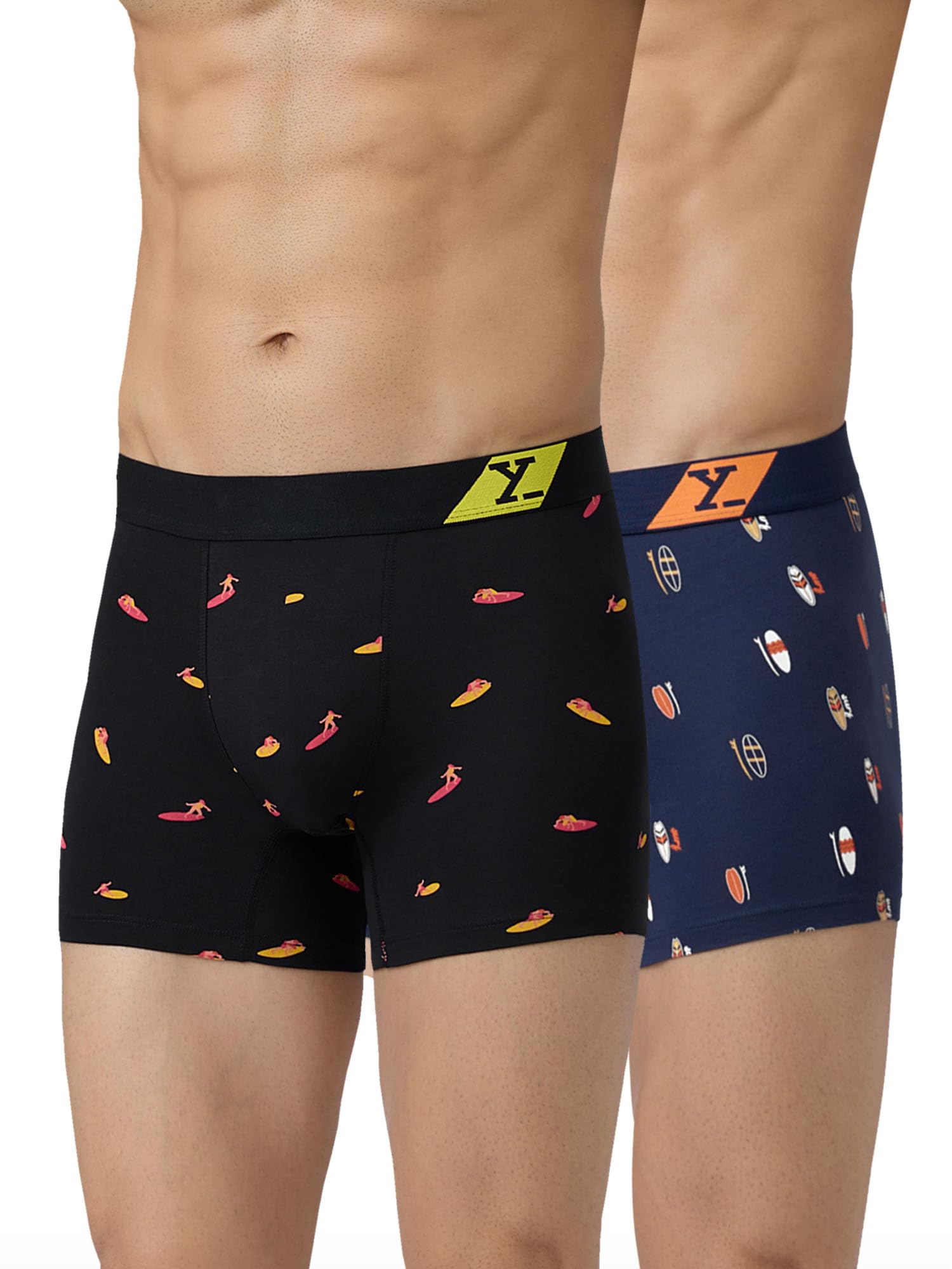 xyxx Men's Splash 100% Super Combed Cotton Regular Fit Printed Antibacterial Trunks with No Marks Waistband (Pack of 2)-picture-54