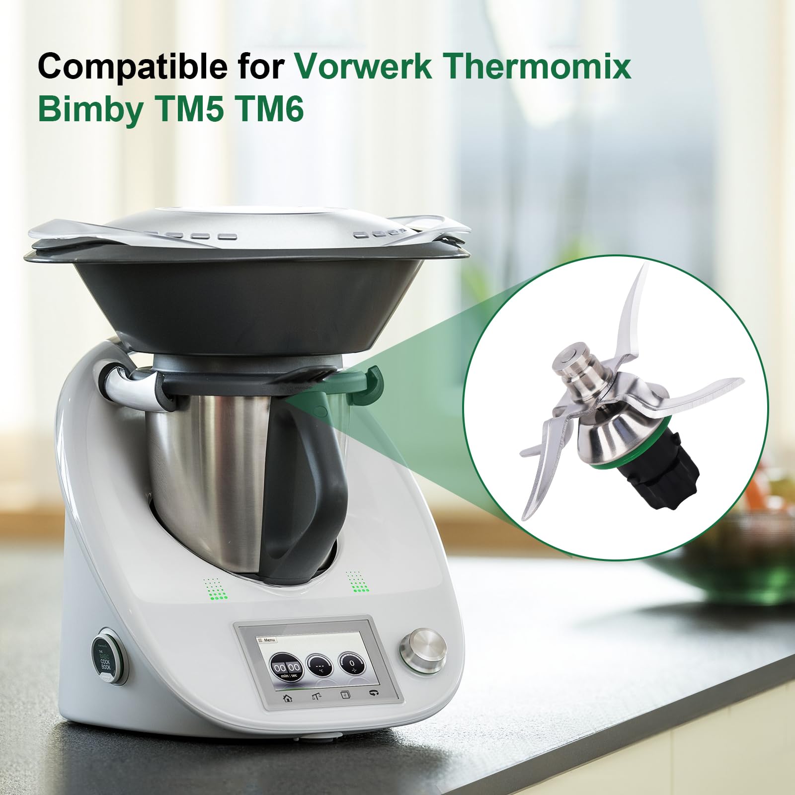 Gruppo Coltelli Lama di Ricambio per Vorwerk Thermomix Bimby TM5/TM6 | Lame in Acciaio Inox con Anello di Tenuta