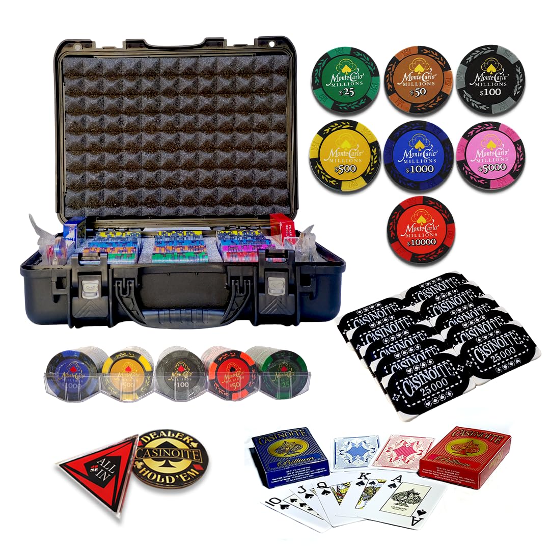 casinoite Poker Chips Set Monte Carlo Dark Millions (300 Chips 43mm with Case) (B0CGLQHJ13) Amazon Price History, Amazon Price Tracker