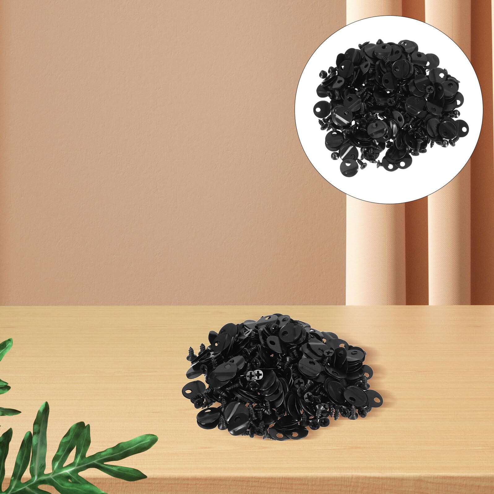Baluue 200 set Clip Fermo Cornice Foto in Ferro Nero con Viti Fermagli Girevoli per Supporto e Fissaggio Pannelli Posteriori Accessori Versatili per Appendere Quadri e Progetti Artistici