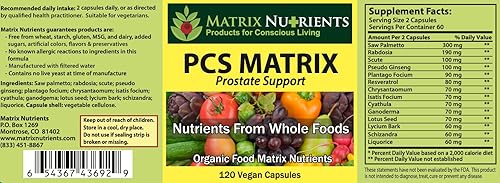 Miniatura 2 de PCS Matrix - Niveles más bajos de PSA para una próstata sana - Ingredientes 100% naturales Saw Palmetto, Rabdosia, Scute Plantago Focium,
