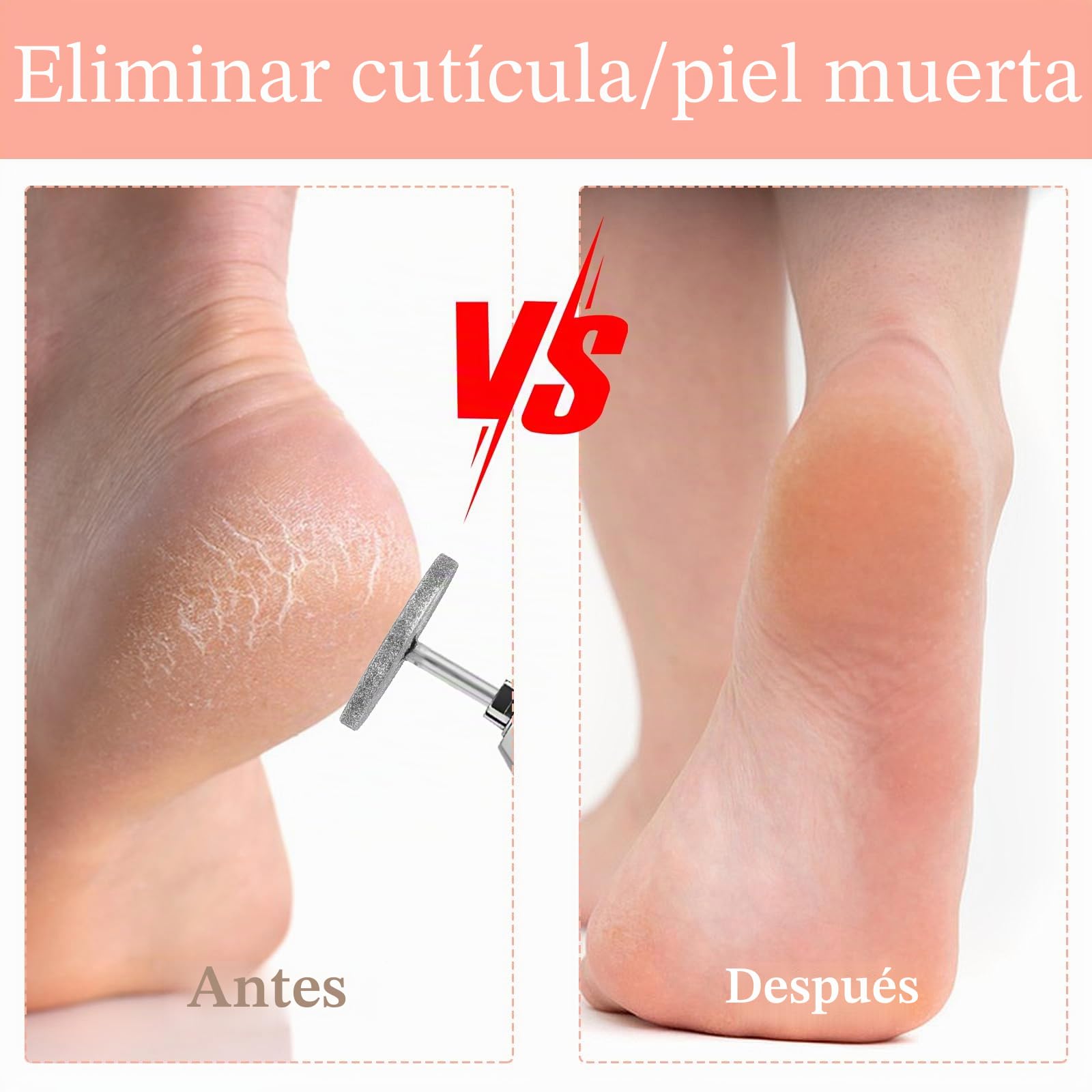 Andibro 2 brocas de disco de lijado para uñas, lima eléctrica para pies, discos removedores de piel dura, almohadillas de carburo de esmeril, almohadillas para quitar callos de pedicura, papel de lija