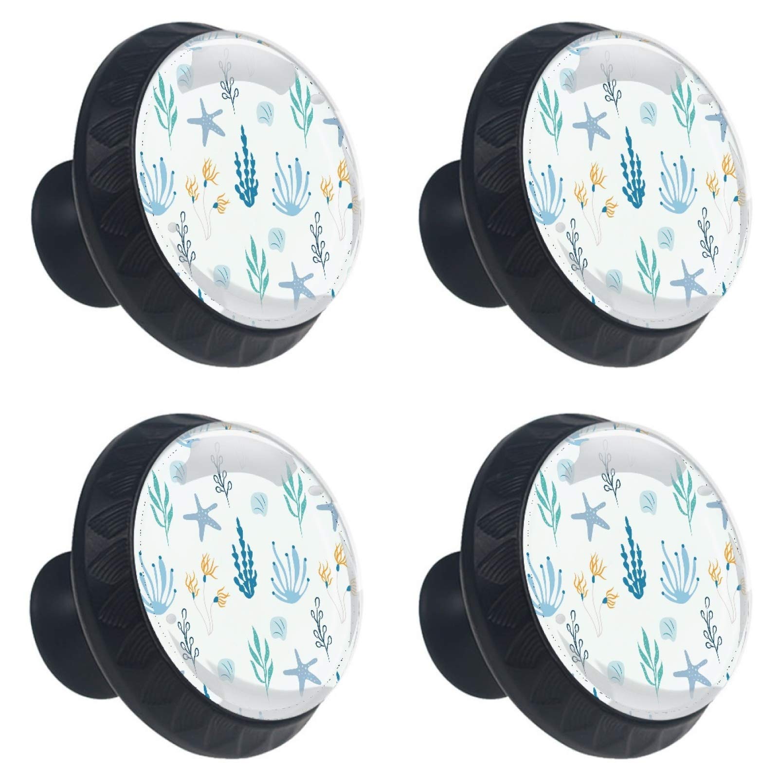 Boutons de meuble ronds en verre corail poignée tiroir marin 30mm