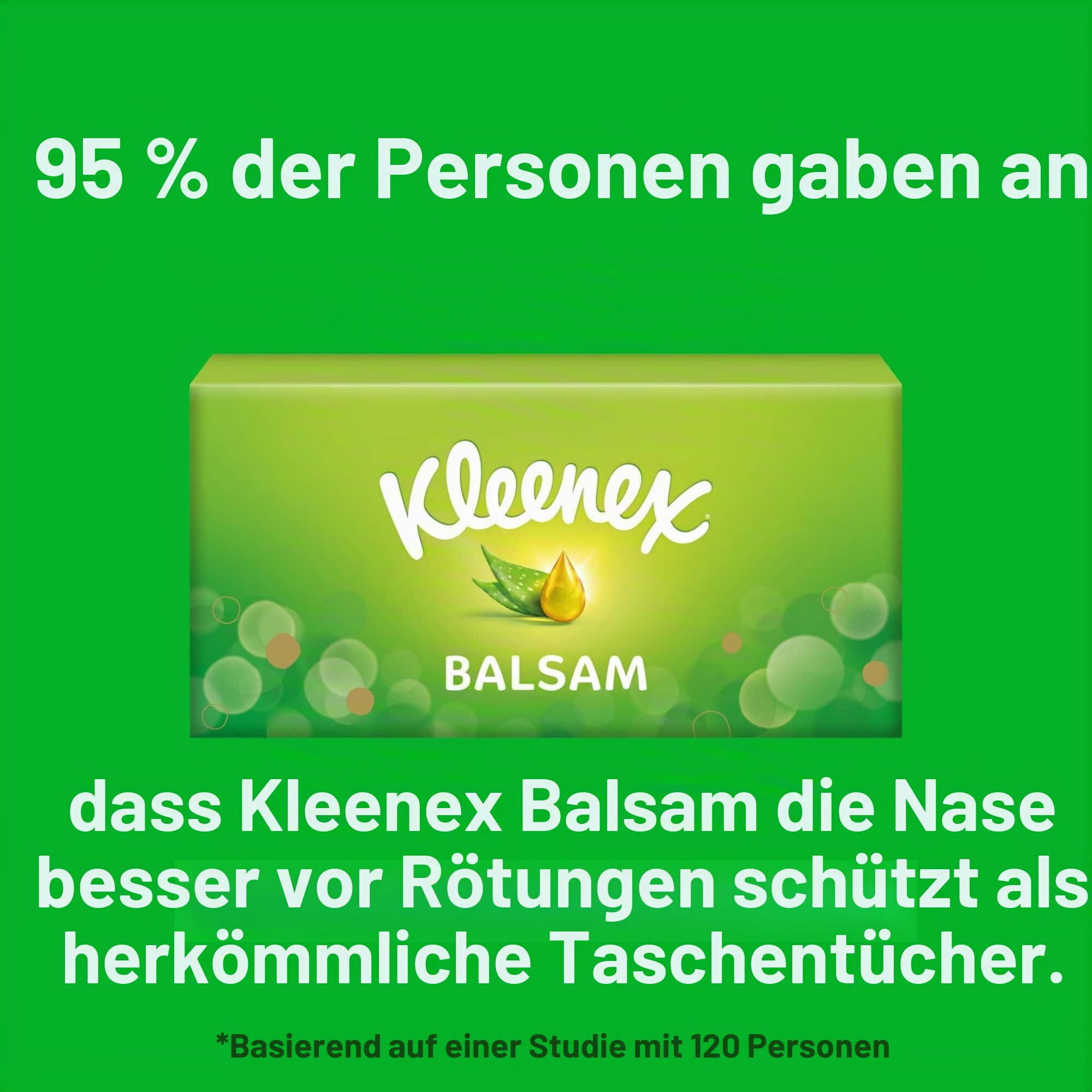 Kleenex Balsam Taschentücher, 4-lagig, Ideal bei Erkältungen und Allergien, 16 x 12 Packungen à 9 Tücher, Vorratspackung