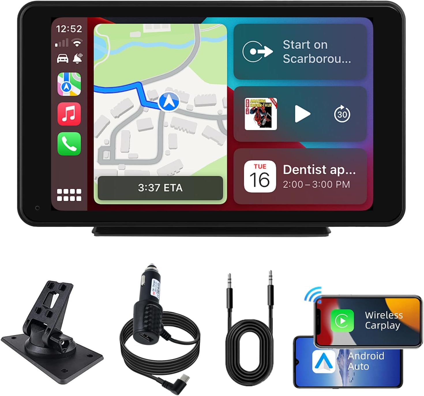 ESSGOO 7 Polegada Tela De Toque Portátil Carplay MP5 Multimídia Player