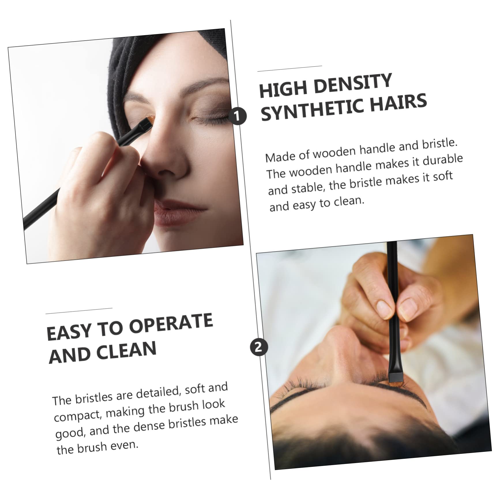 Housoutil 12pezzi Pennelli Per Trucco Con Manico Legno Pennelli Per Eyeliner Professionale e Cosmetici e Viso Facile Da Pulire e Adatto Per Uso Professionale e Quotidiano