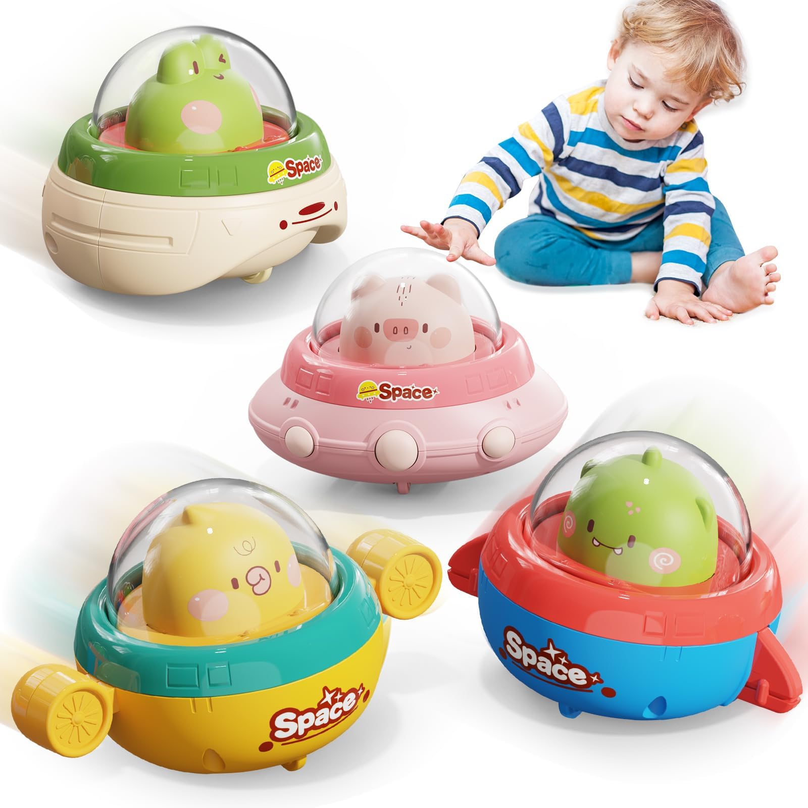 – 4PCS Animal Cars for Baby 6 to 12 Months,Press and Go Cars 1 Year Old Boy Toys,First Birthday Gift Infants Car Toys for 1 Year Old Boys