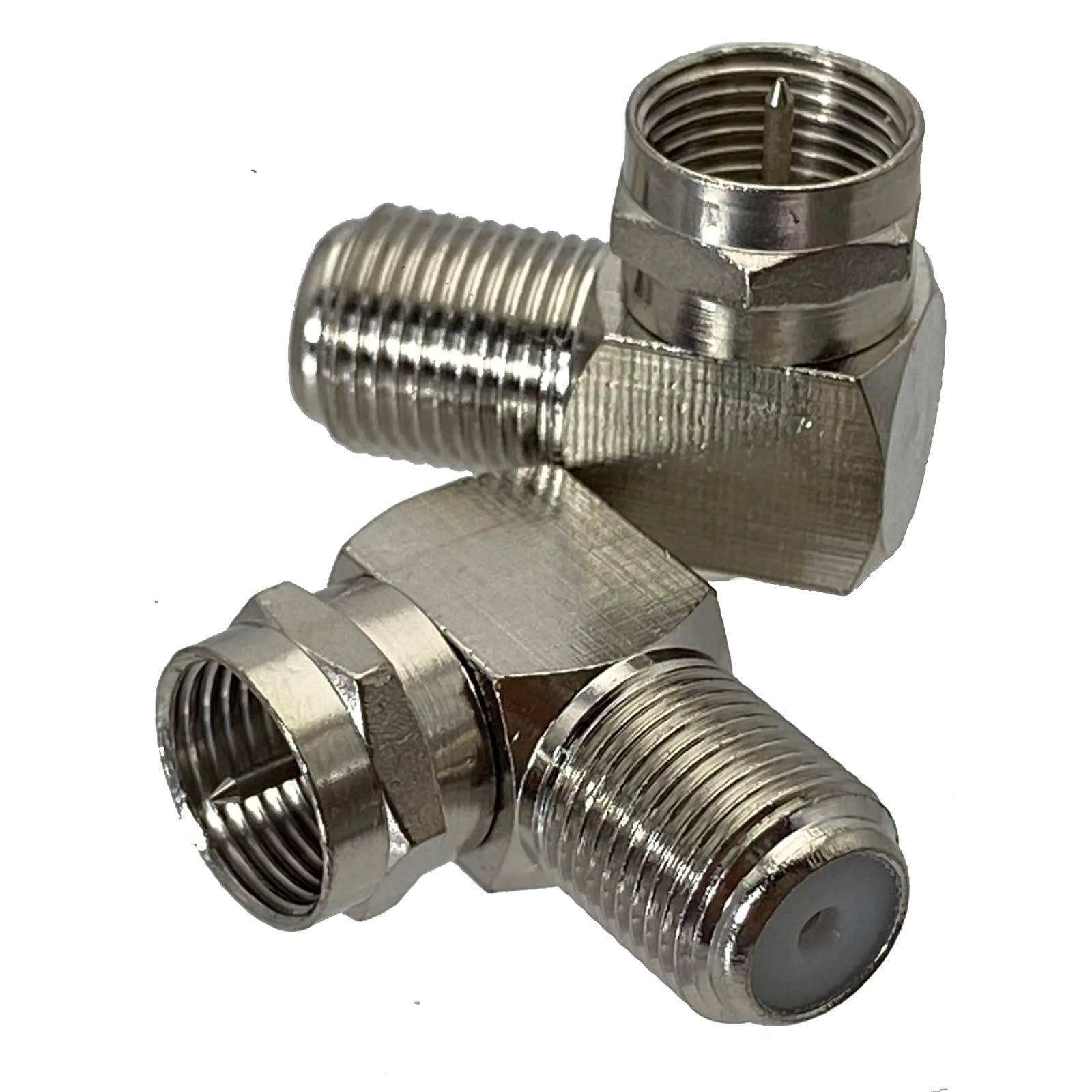 1 pz F TV maschio a F TV femmina jack in serie terminali del filo del connettore adattatore RF ad angolo retto