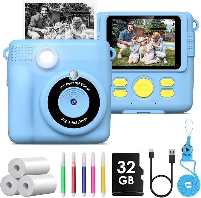 GREENKINDER Camara instantanea de Fotos Infantil GREENKINDER Camara de Fotos instantanea Infantil