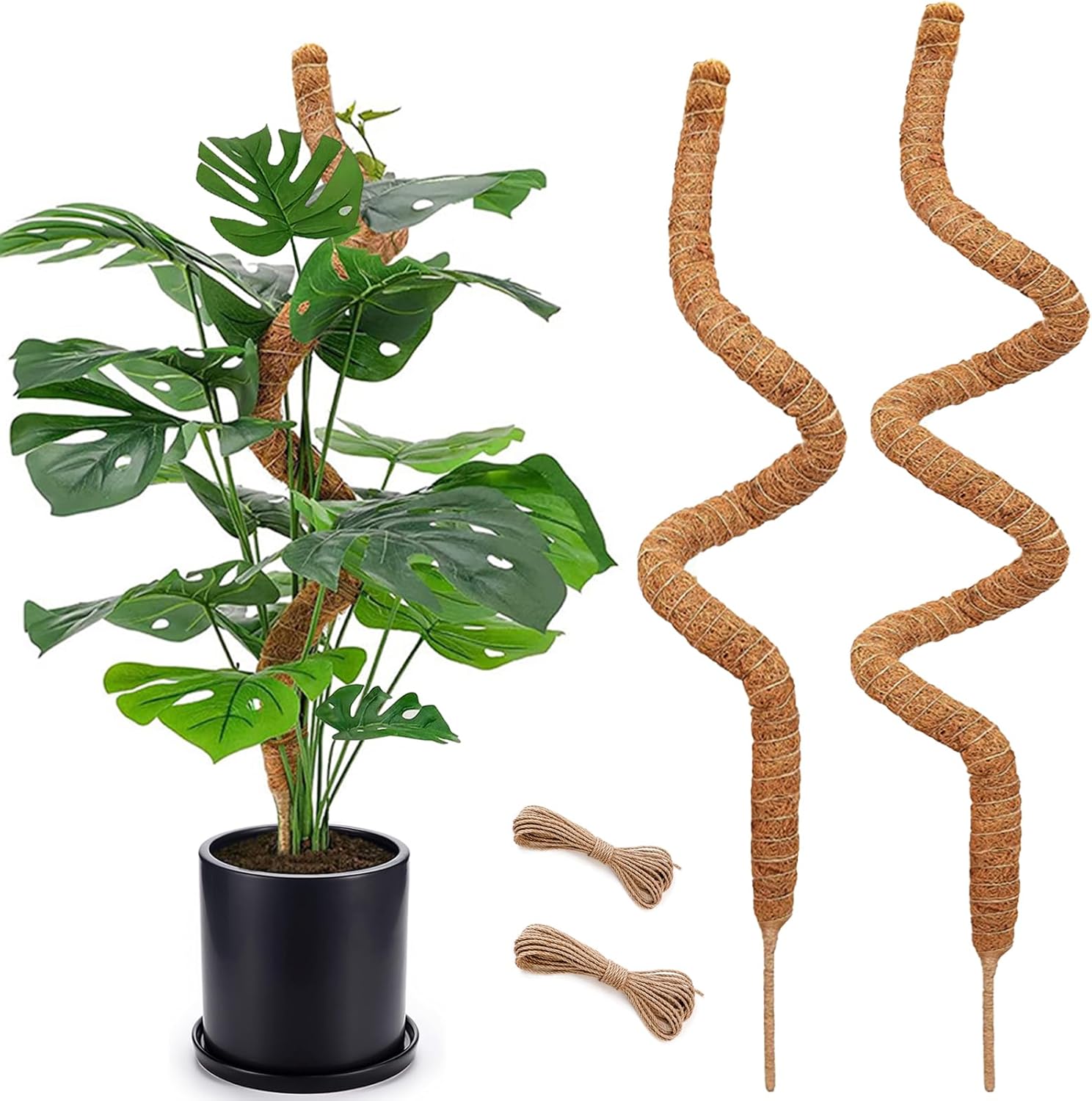 Tall Moss Pole Set, 48” and 60” Bendable Moss Pole for