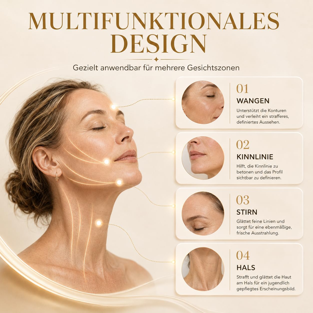 EMS Gua Sha Smbrige Gesichtsmassagegerät–4 in 1 Modus Anti-Aging Straffung & Lifting Gesichtsmassagegerät Elektrisch, Gua Sha Elektrisch Tägliche Verbesserung der Haut，Weiß