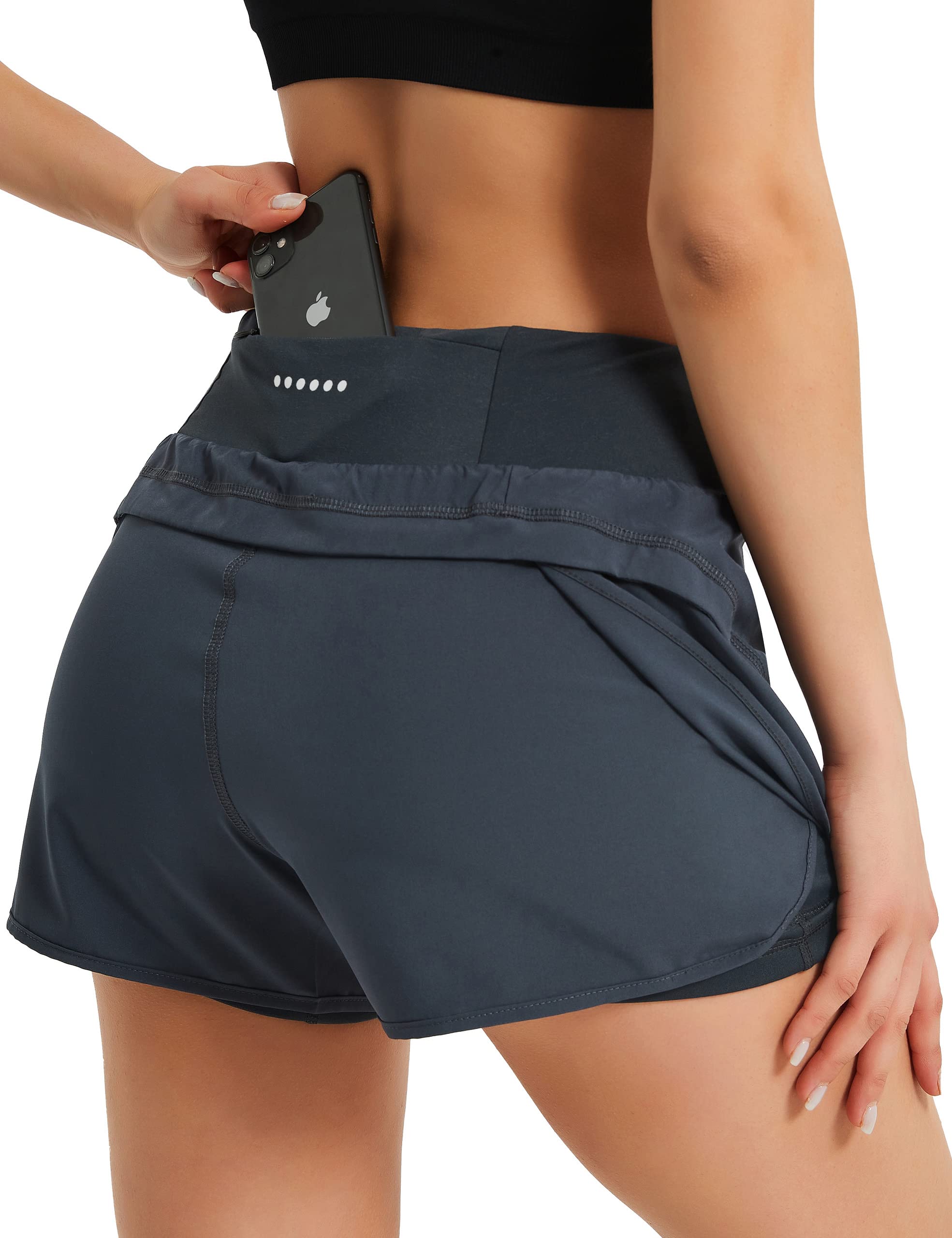 KPSUN Women's 2 in 1 Workout Shorts Quick Dry Comfy Summer Flowy Running Gym Athletic Sports Shorts with Pocket