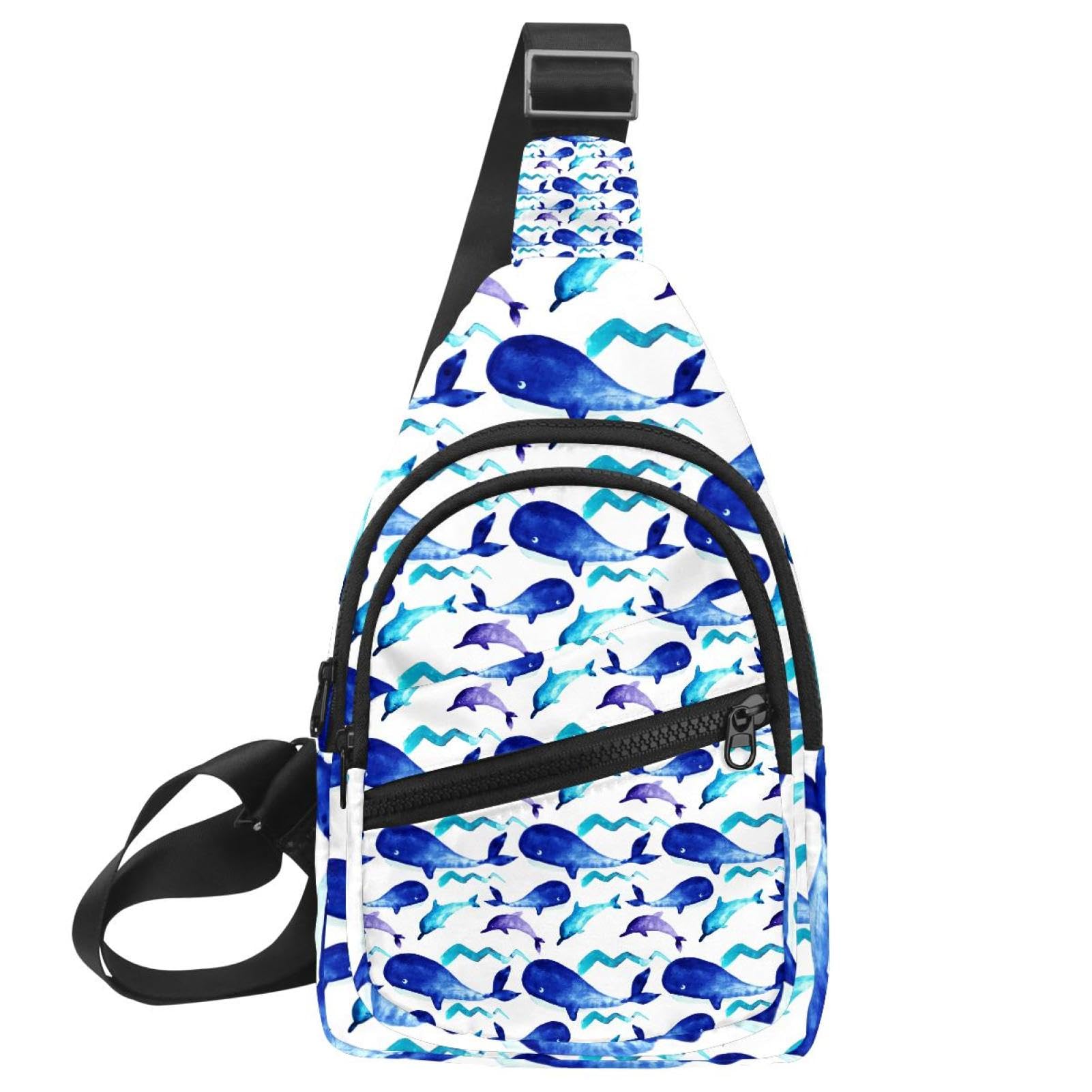 Sac à bandoulière motif dauphin pour homme et femme, sacoche étanche multicolore de 30x18cm