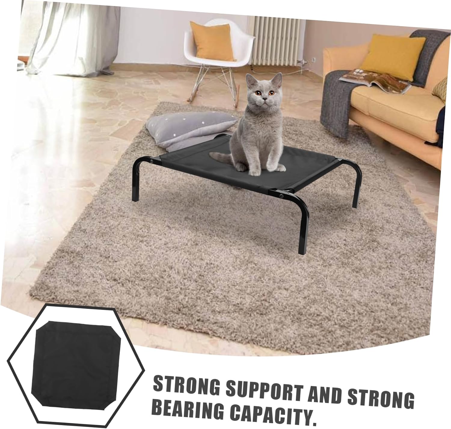 Luxshiny Elevated Pet Bed Cover Breathable Mesh Washable Dog Cot Cover Strong Support for Indoor Puppy Sleeping Comfortable Bed