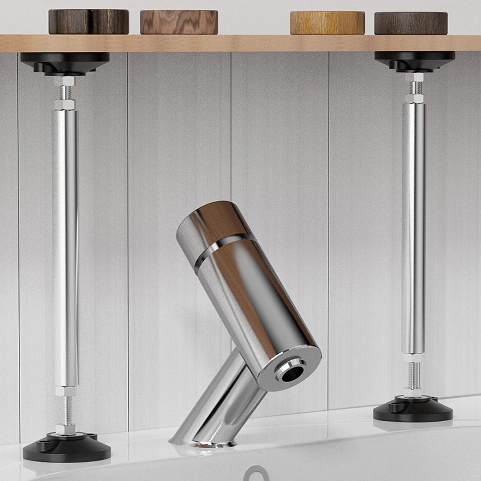 2 Pezzi Puntello Telescopico Regolabile,Aste Di Supporto Telescopiche Da 38-52 Cm,Puntelli Telescopici Regolabili Per Pensili, Mobili Da Bagno, Mobili Tv, Mobili Da Cucina,Capacità Di Peso 300 Kg