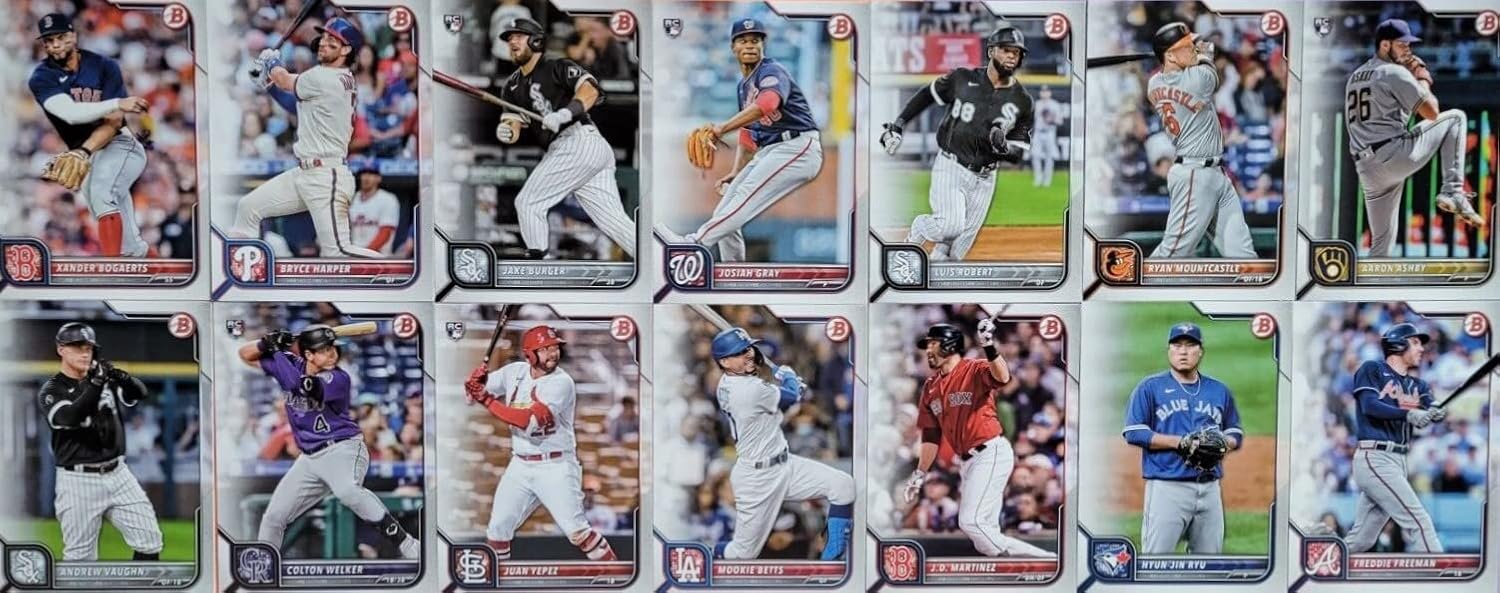 2022 Bowman Baseball Series Complete Mint 250 Card Set with Stars, Prospects and Rookie Cards including Cal Raleigh, Aaron Judge, Shohei Ohtani and More