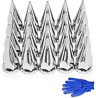 Vista 1 de 20 cubiertas para tuercas de llanta de 1.260 in/1.299 in, cubiertas de tuercas de espiga de plástico ABS cromado antioxidante roscado para tuercas