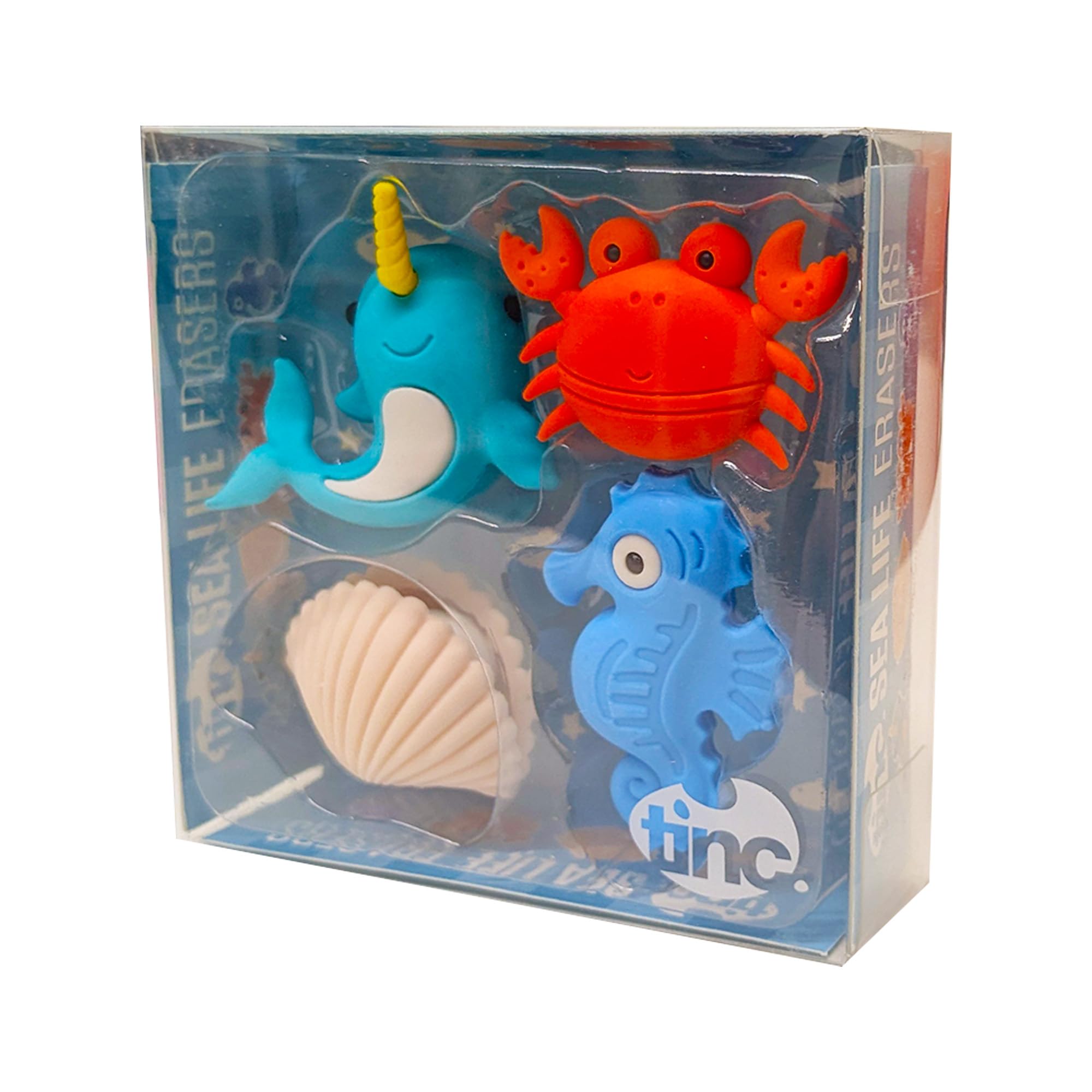 Tinc Sealife Erasers Collection Pack for Kids - Use at School & Homework (S4SEALER)