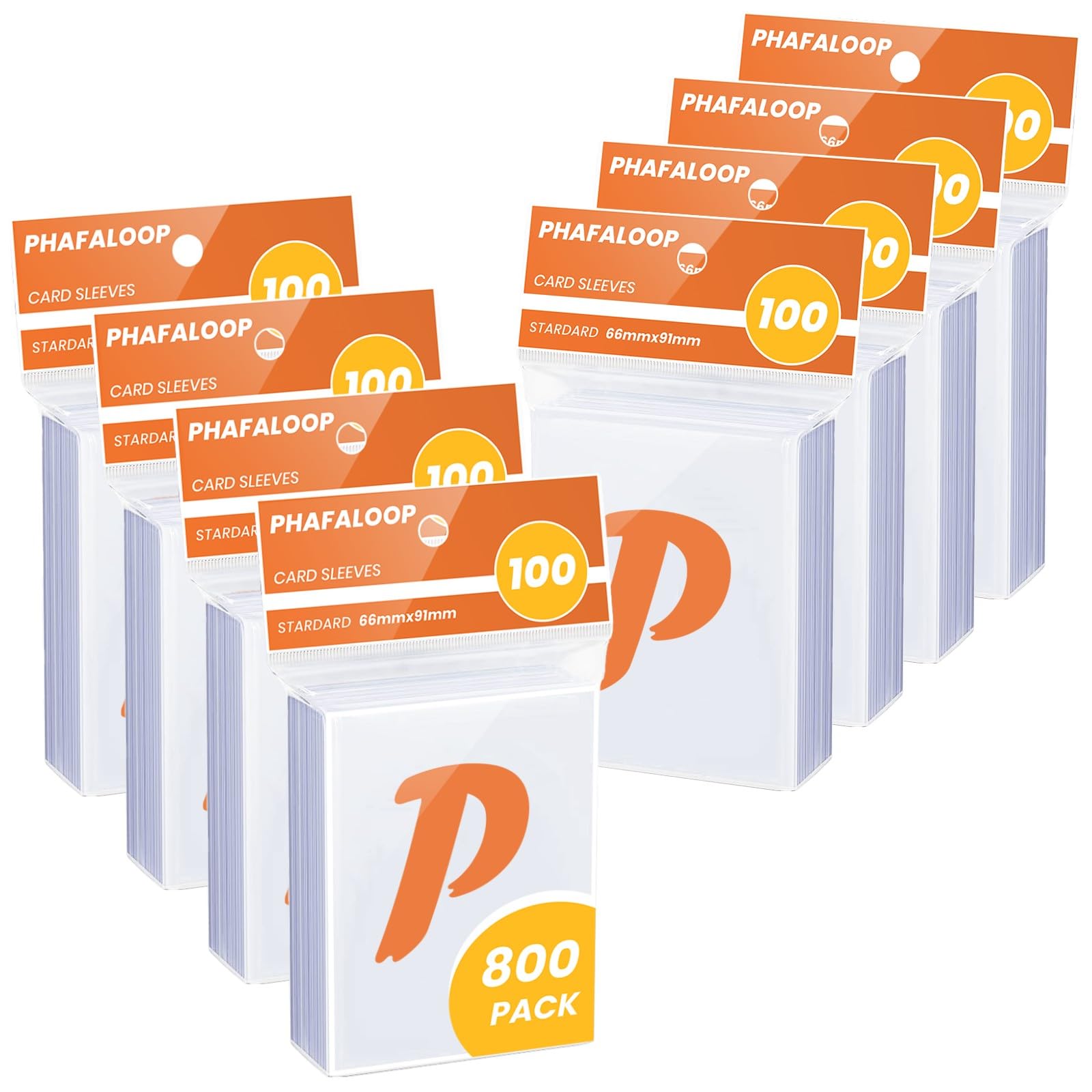 Phafaloop 800 Count Card Sleeves, Soft Penny Sleeves for Trading Cards, Sports Card Protector Sleeve, Clear Protective Card Sleeve for Baseball, Football, MTG, Gaming Card & Standard Cards
