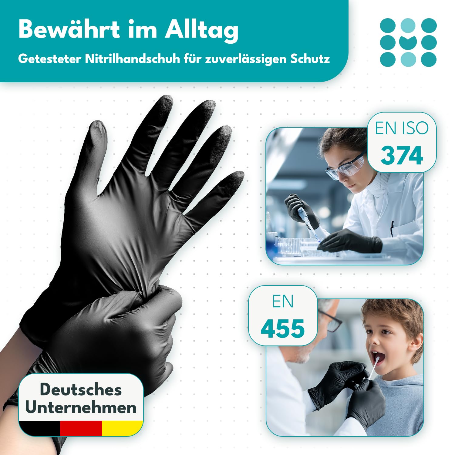 maneo 100x Einweghandschuhe Schwarz, Nitril Handschuhe puderfrei L | Einmalhandschuhe, Handschuhe Einweg, latexfreie Gummihandschuhe, Nitrilhandschuhe, Putz-, Koch- & Haushalts-Handschuhe