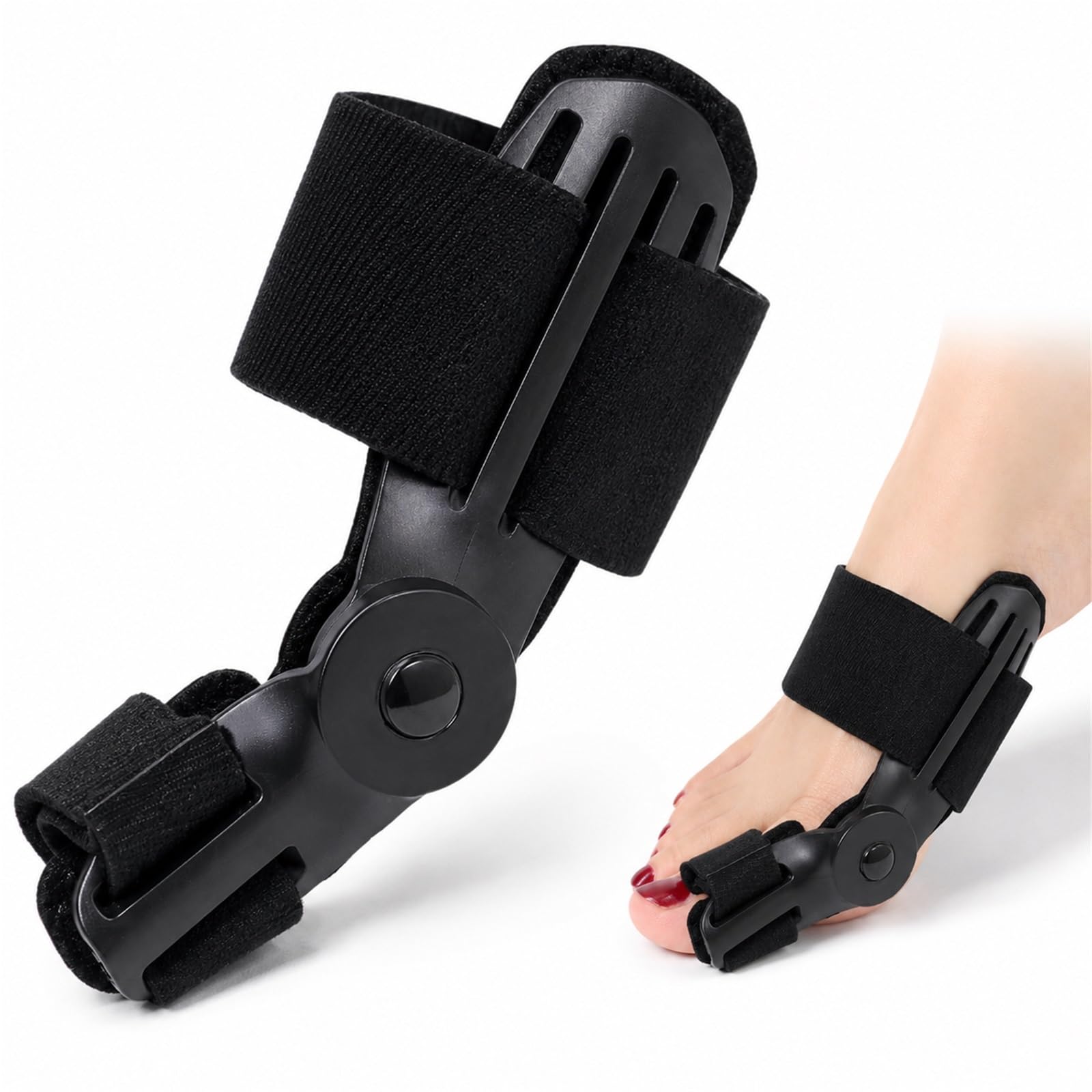 Hallux Valgus Korrektur Schiene Damen Herren, Zehentrenner Großer Zeh mit Verstellbarem Knopf, Orthopädische Zehenkorrektur Orthese zur Schmerzlinderung, Universal