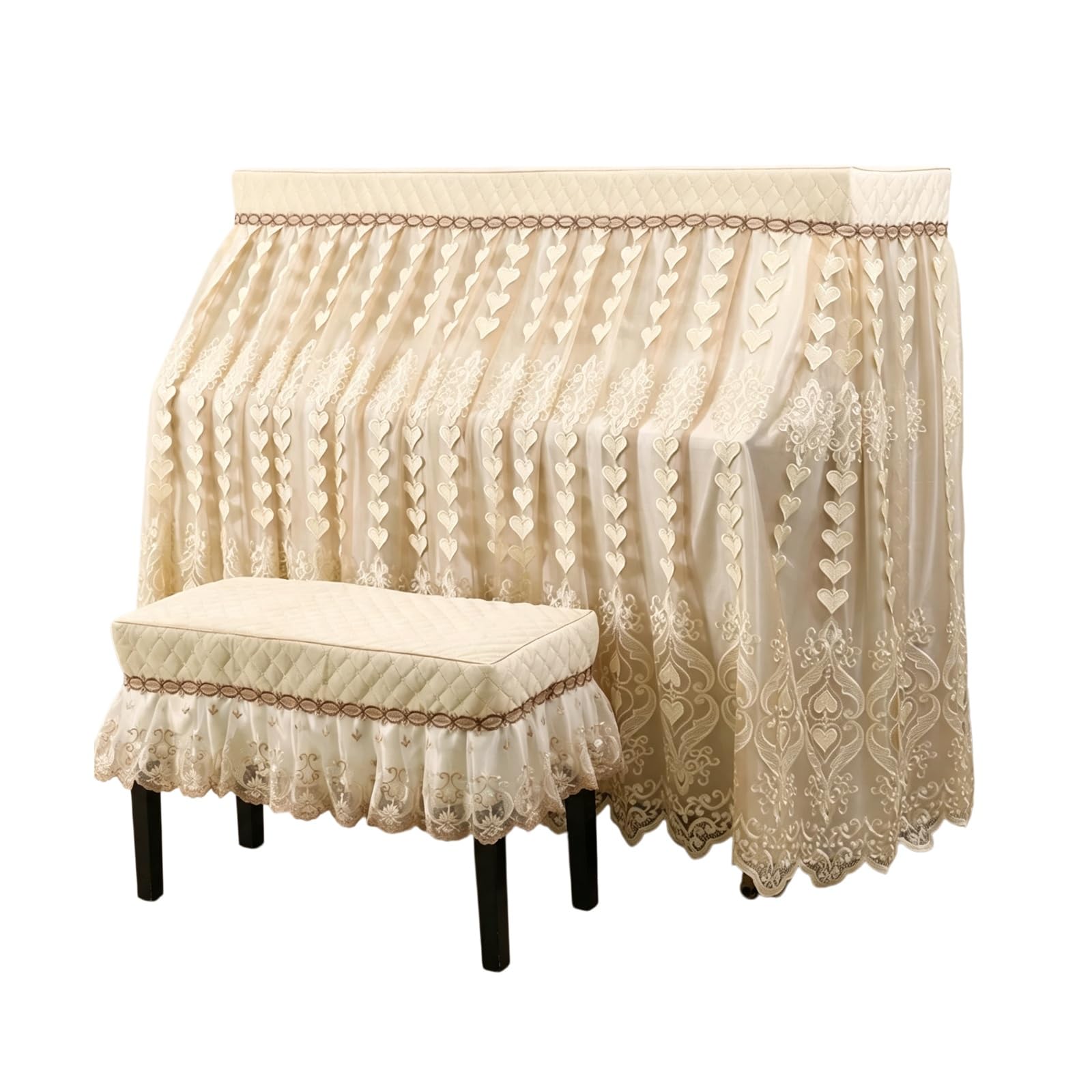 Copertura for pianoforte verticale, copertura antipolvere universale for pianoforte, tutto compreso, semi-aperta(Piano Cover+Double Bench Cover)