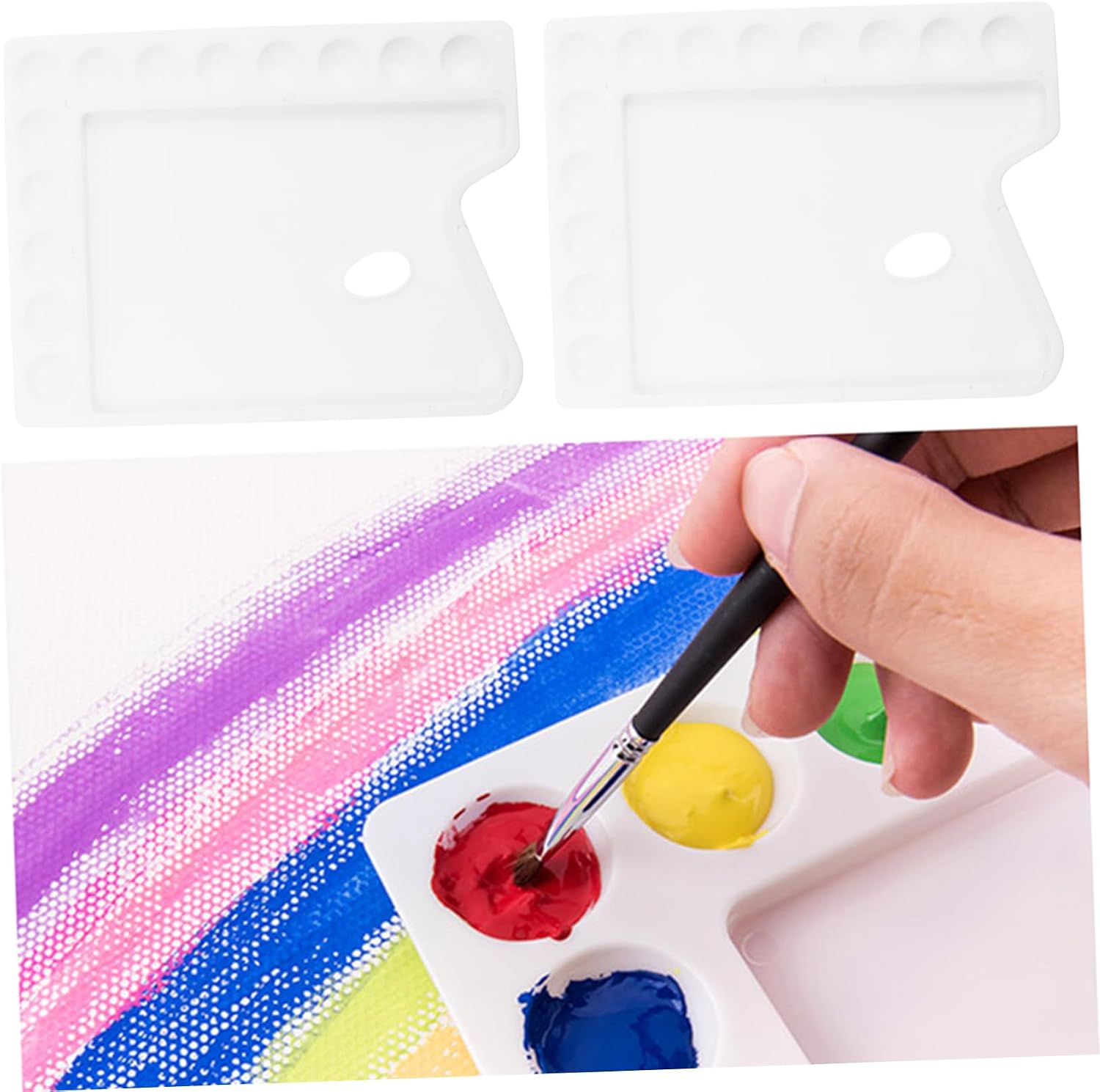 Plastic Paint Trays 3pcs Square Pigment Plate Mixing Board for All Paints