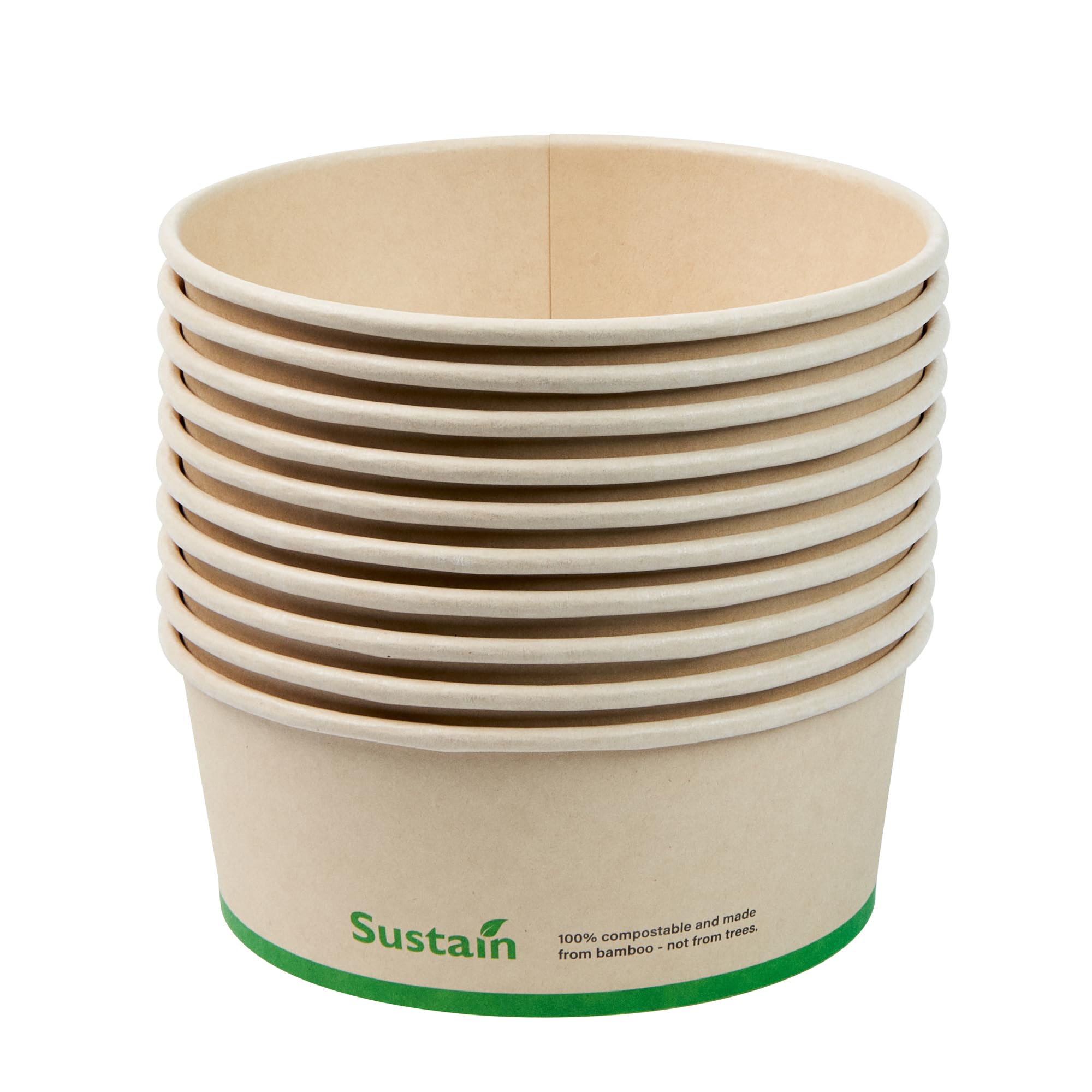 Restaurantware - Cajas de papel resistentes de 25 onzas, 50 recipientes redondos para alimentos, con forro de ácido poliláctico, compostables, contenedores de papel de bambú, desechables, a prueba de