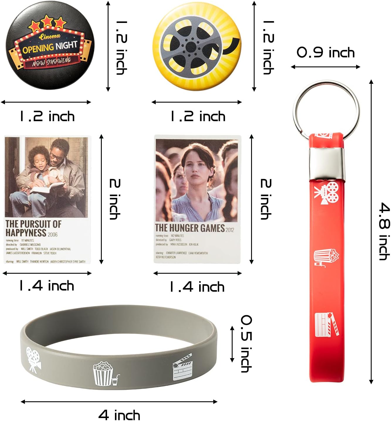 Buy 100Pcs Movie Night Party Supplies Kit, Famous Movie Me Before You  Little Woman Party Favors Movie Character All-in-One Pack Party Supplies  Include Movie Sticker Movie Bracelet Movie keychain Movie Badge for