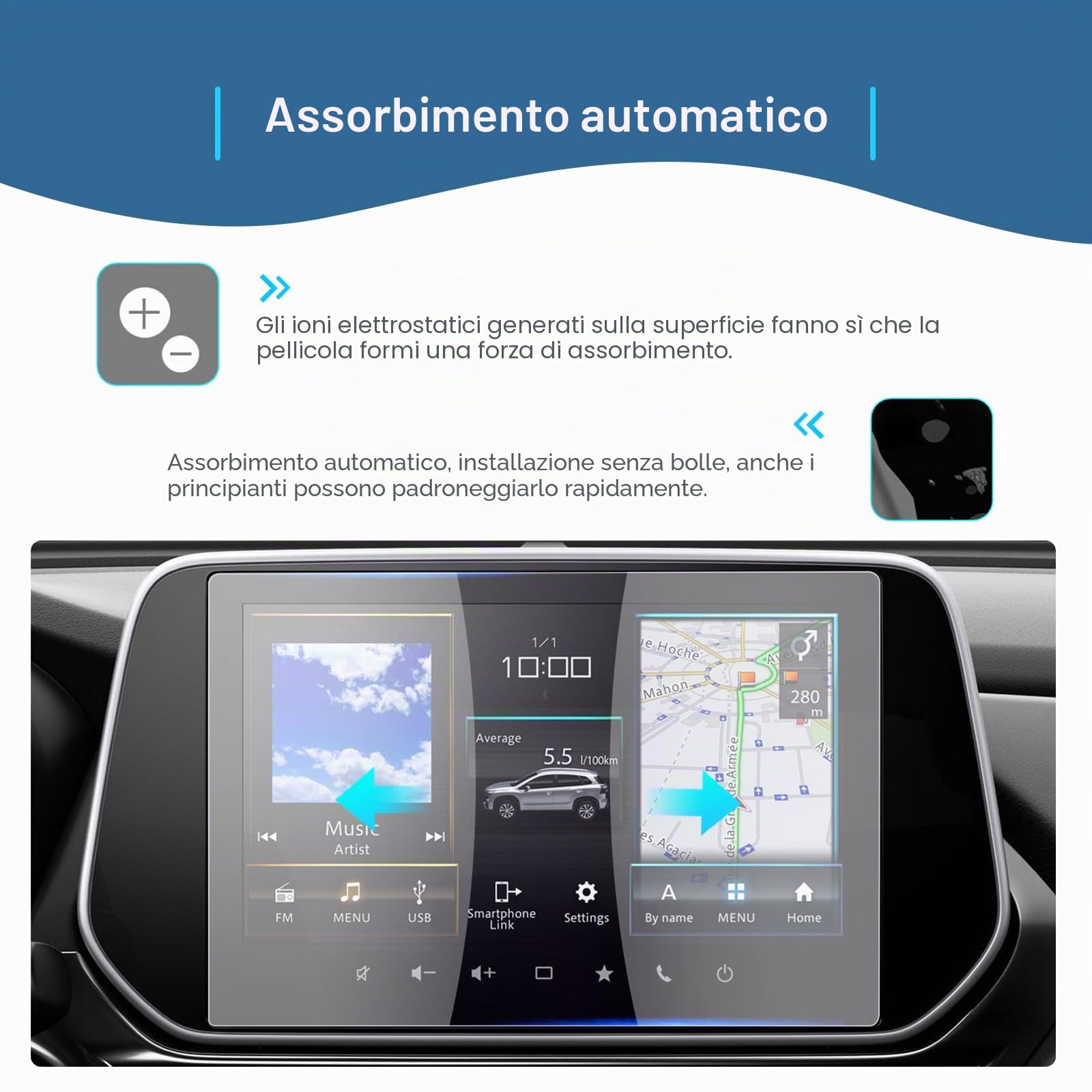 Pellicola Protettiva per Navigatore Suzuki Swift 2024- S-Cross III Vitara 2022-2024 9" 6H Antigraffio