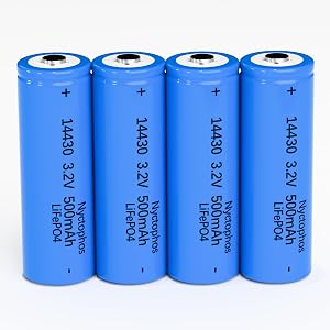 3.2V 14430 Solar Light Batteries 4/5AA for Outdoor Solar Lights Flashlight etc (4PCS) (3.2V 14430)