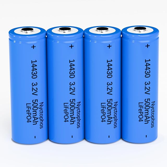 3.2V 14430 Solar Light Batteries 4/5AA for Outdoor Solar Lights Flashlight etc (4PCS) (3.2V 14430)