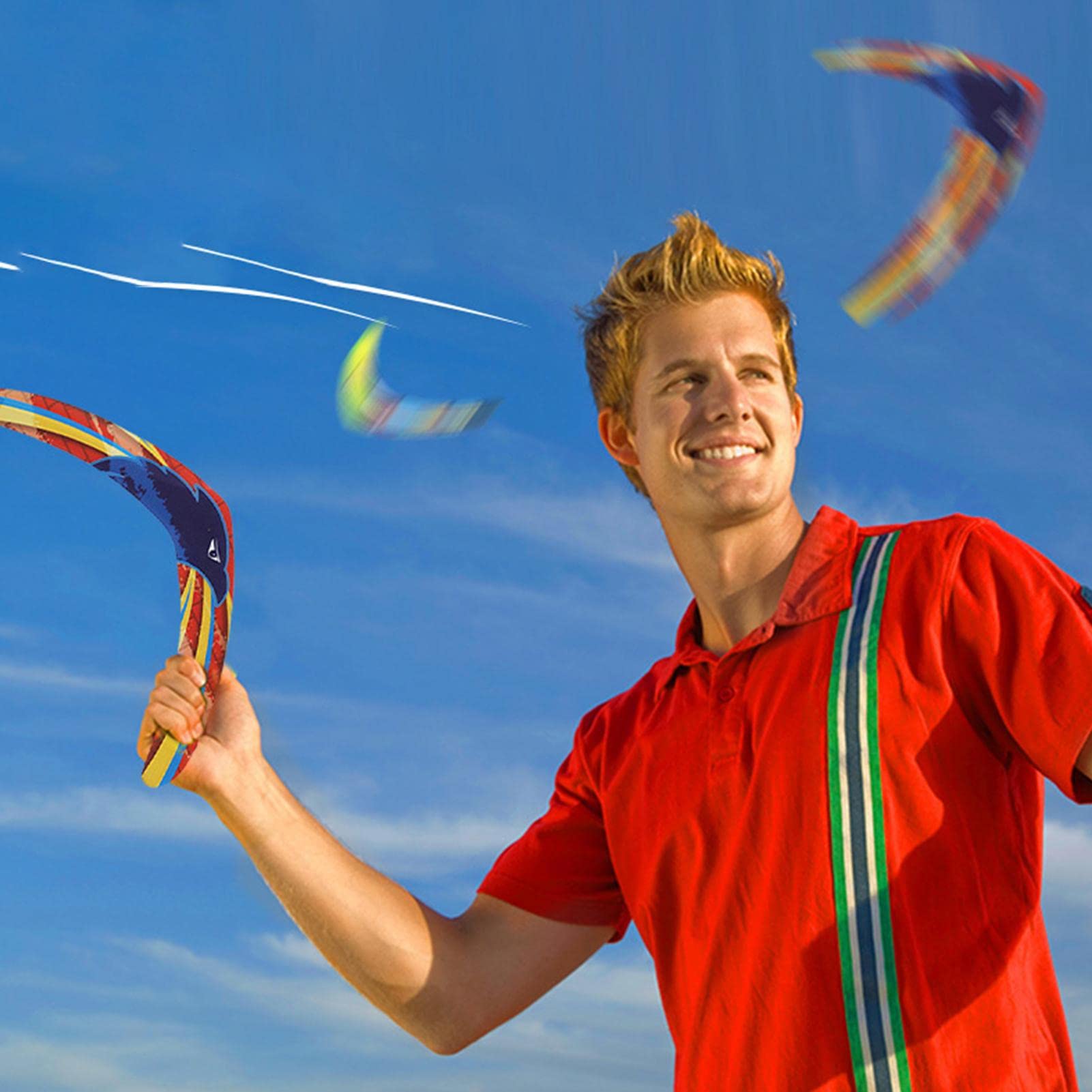 Formazione professionale Boomerangs - Attrezzatura sportiva premium a V | Design ibrido in schiuma e plastica resistente alle intemperie per giochi parco/spiaggia di 6 anni per adulti