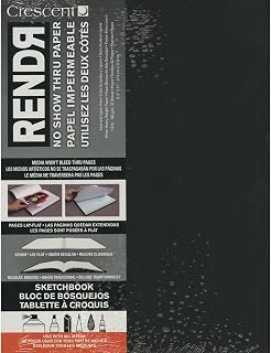 Crescent Creative Products RENDR Lay-Flat Soft Cover Sketchbook, 8.5 11-Inch, White, (12-00020)
