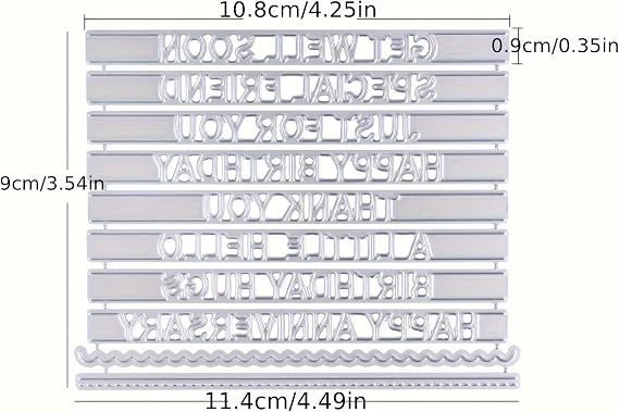Lapoo Words Cutting Die for Scrapbooking - Durable, Cut Stencils for DIY Scrapbook Photo Album Decorative Paper Card, Card Making Supplies Party Wedding Decorations (Blessing Words 4.5 x 3.5 in)