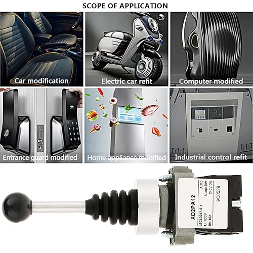 Miniatura 6 de Interruptor de palanca de mando, 2 posiciones 2NO tipo momentáneo Monolever Locked Joystick Interruptor de reemplazo para XD2PA12