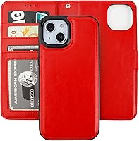 Vista 17 de Bocasal Funda tipo cartera desmontable para iPhone 15 con bloqueo RFID, ranuras para tarjetas, soporte de cuero PU premium, soporte magnético tipo