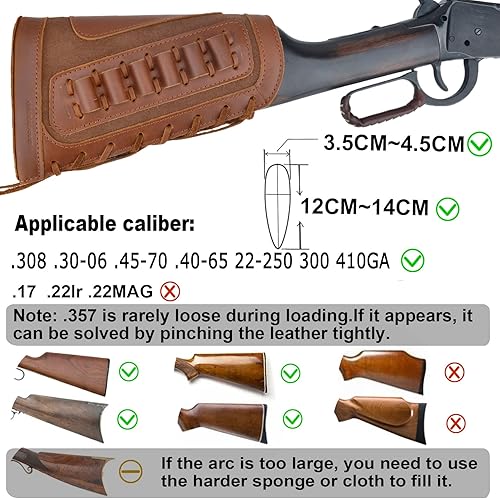 Miniatura 3 de Bolsa de cuero para pistolas de caza, para rifle de munición de ajuste universal