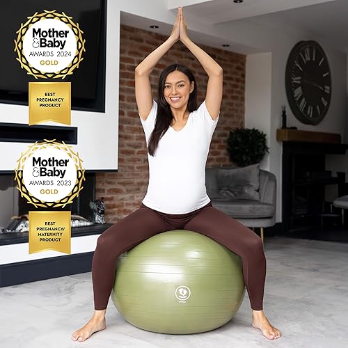 Miniatura 5 de BABYGO Birthing Ball for Pregnancy Maternity Labour & Yoga + Our 100 Page Pregnancy Book, Exercise, Birth & Recovery Plan, Anti-Burst Eco Friendly