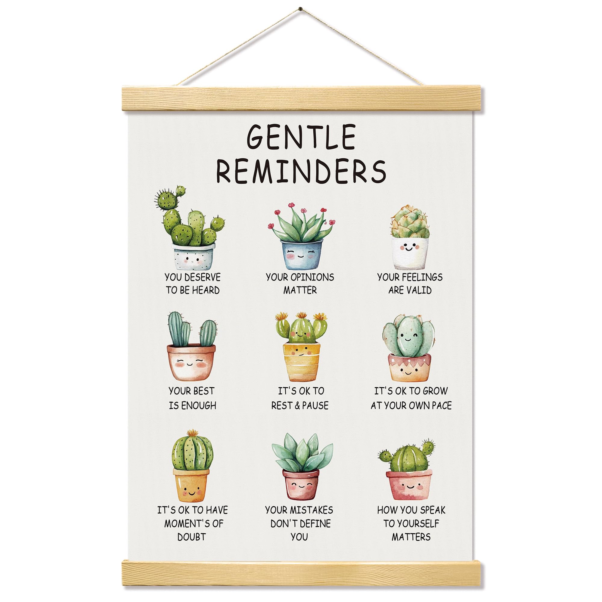 Kaderas Gentle Reminders Positive Affirmation Wall Art, Motivational Wall Decor Poster For Office School Classroom Bedroom Livingroom