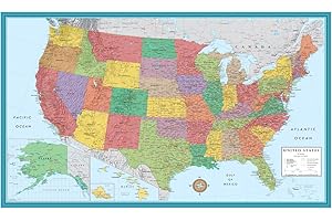 48x78 Huge United States, USA Classic Elite Wall Map Laminated