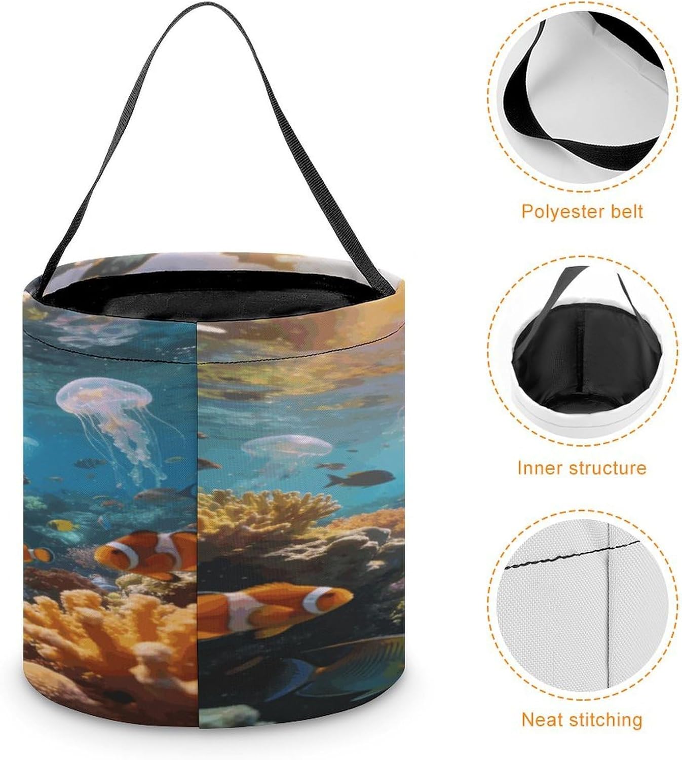LLUTSNTH Underwater World Halloween Tote Treat Bag for Trick Or Treat image 4