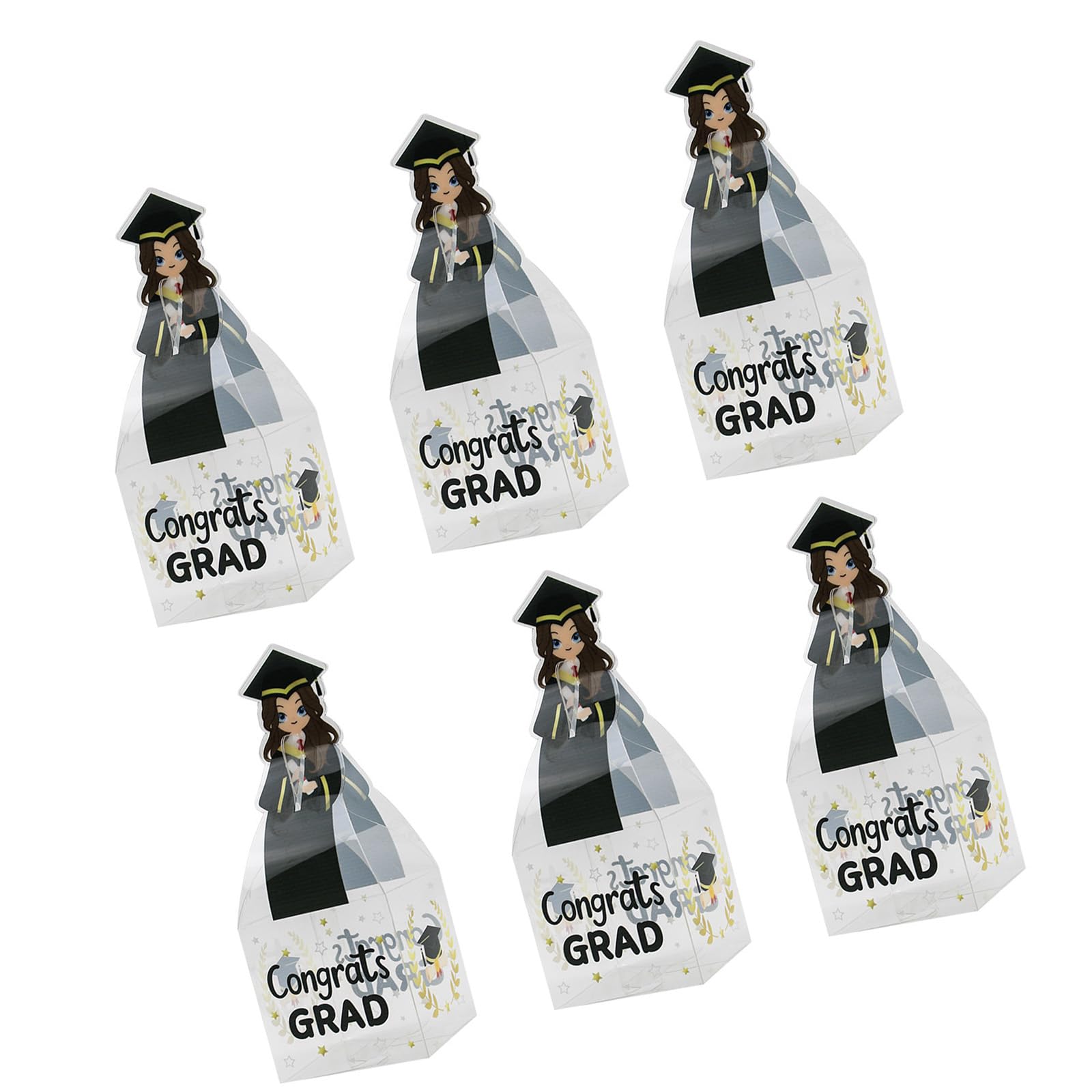 Boîtes cadeaux de remise de diplôme avec structure PVC pour bonbons et biscuits