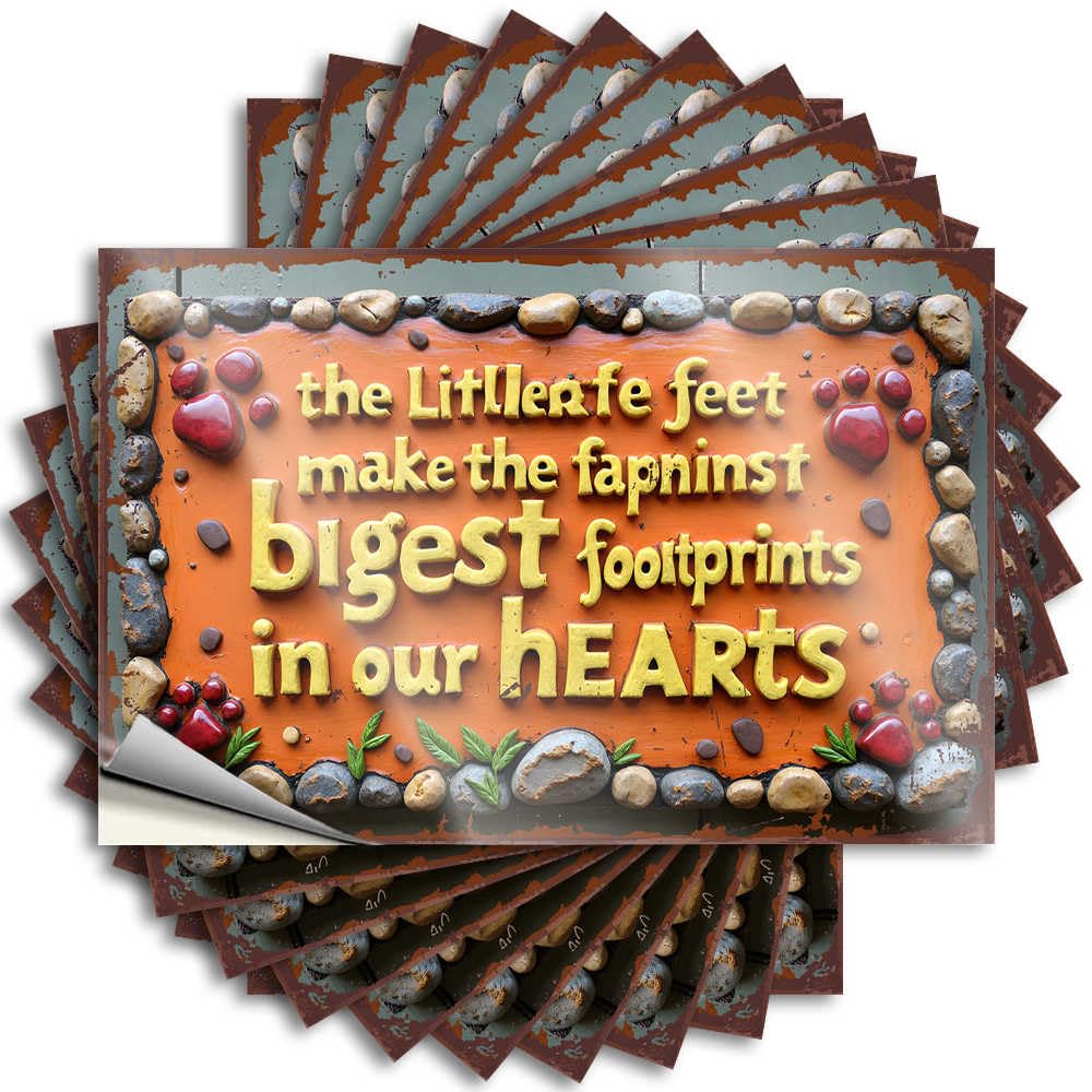 Fzfn Colour Outside Decor, Bumper Alcohol Cover Little Feet Leave The Biggest Footprints In Our Hearts | Half Waterproof Vinyl Stickers(8X12cm)