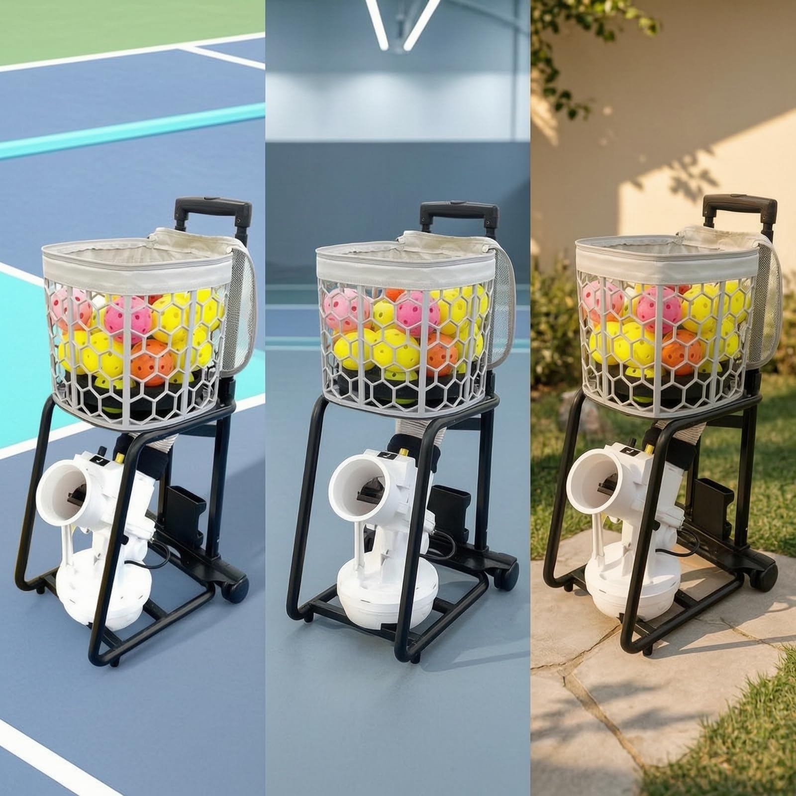 Baoblaze Lanciapalle Portatile Pickleball Macchina Allenamento Dispositivo Lanciapalle Oscillazione Sinistra Destra Regolabile Batteria Ricaricabile Circa 3h