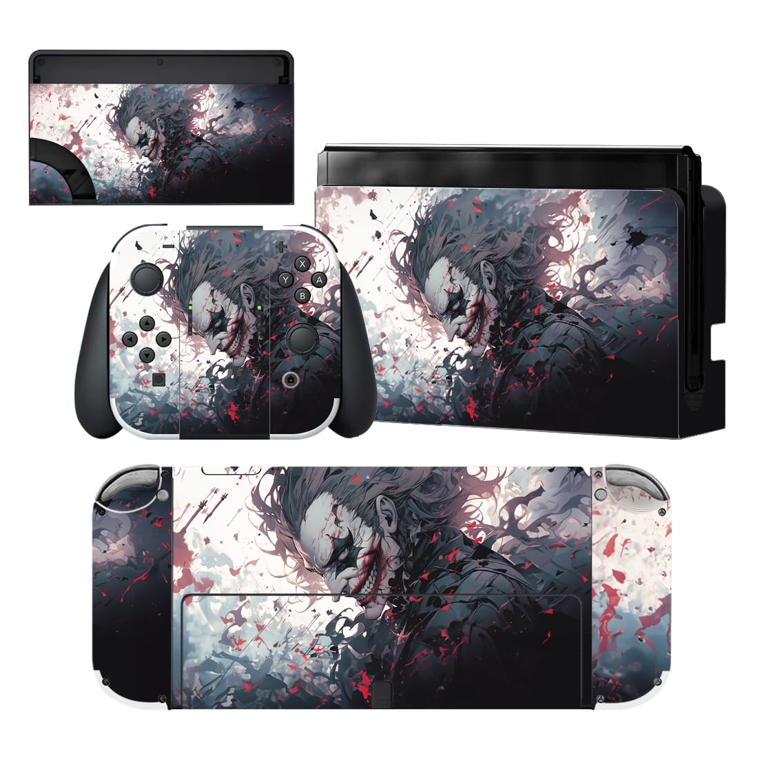 PlayVital Pegatina Protectora Completa para Nintendo Switch OLED - Calcomanías Decorativas para Joy-con y Consola, Skin Stickers Adhesivos (Azul Nebula) — view 21